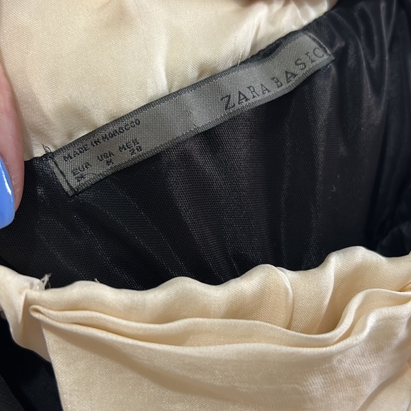 Zara Black Strapless bubble dress with silky ivory champagne bow in front - Picture 11 of 11